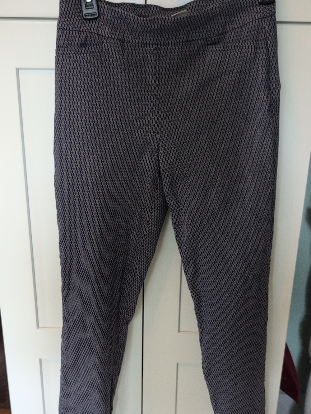 Chico's Blue and White Geometric Knit Pull-on Pants, Sz 00S